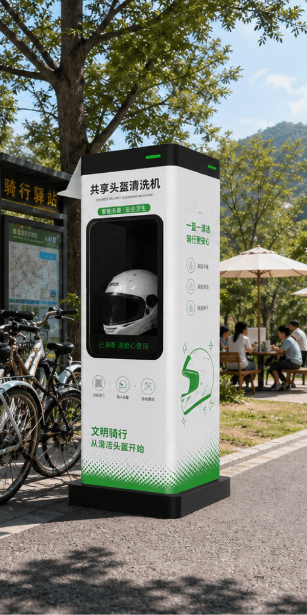 共享头盔清洗机多场景投放图